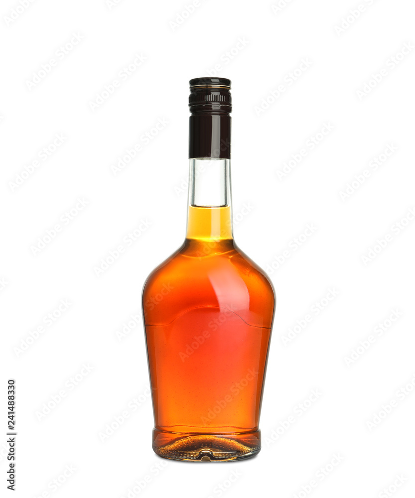 Bottle of scotch whiskey on white background Bottle of scotch whiskey on white background