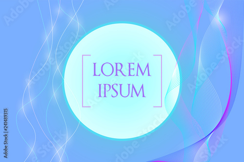 Abstract violet background with lines with a circular inscription.