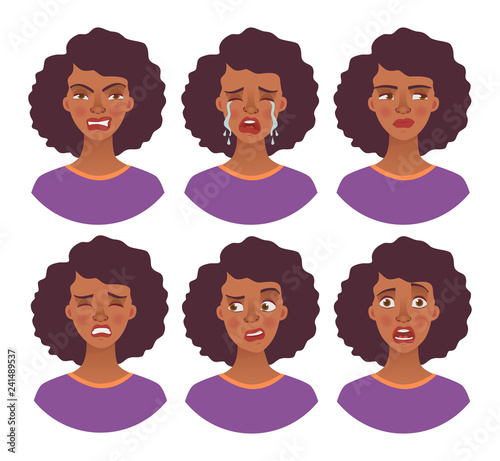 portrait of african woman set