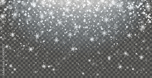 Schnee Schneeflocken Schneefall fallend Hintergrund transparent isoliert Vektor Hintergrund