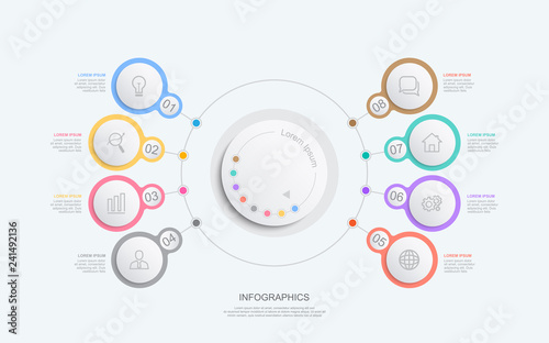 Business infographic and data visualization. Vector abstract infographics timeline design template. Diagram with steps, processes, parts or options.can use for workflow layout, web design,diagram