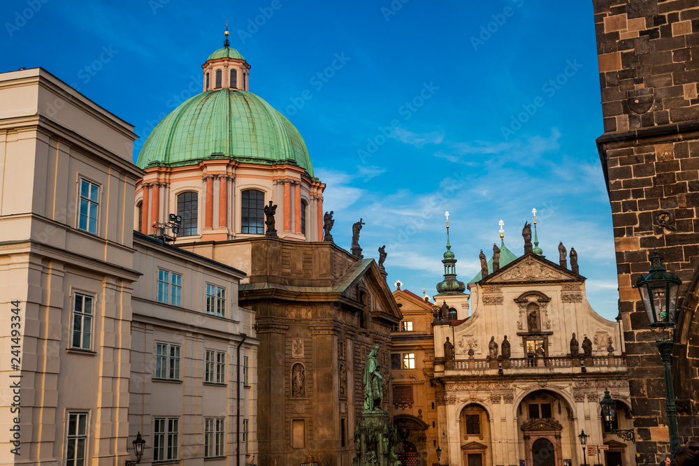 St. Francis Of Assisi and  St. Salvator churches at Prague old town
