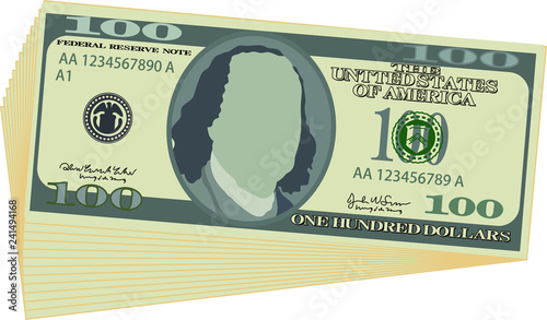 Bunch of 100 US dollar banknote