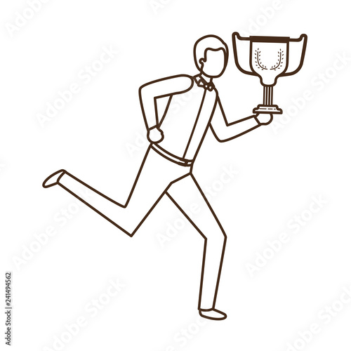 businessman with trophy avatar character