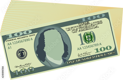 Bunch of 100 US dollar banknote