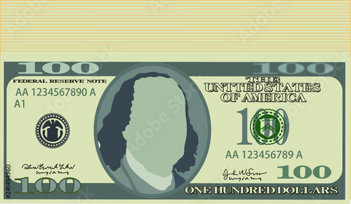 Bunch of 100 US dollar banknote