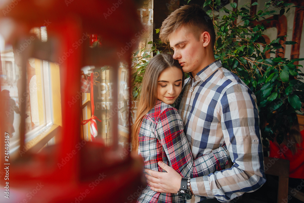 Fototapeta premium couple in a cafe