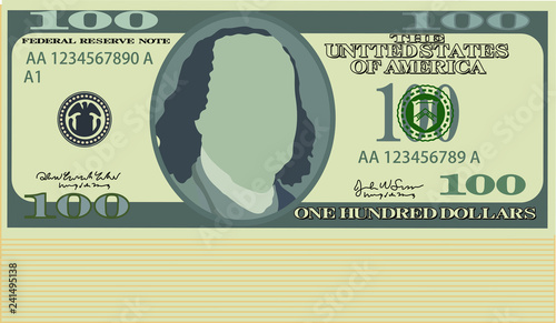 Bunch of 100 US dollar banknote