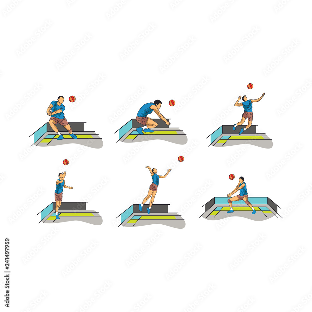 Any Pose Volleyball illustration collection Any Pose Volleyball illustration collection