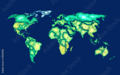 topographic world map for infographic or decoration