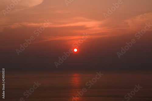beautiful sunset with sea