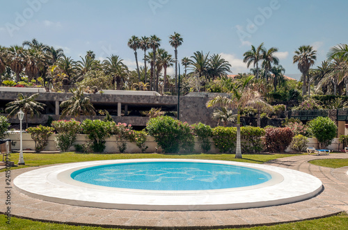 Pools in Puerto de la Cruz on the island of Tenerife on a sunny day photo