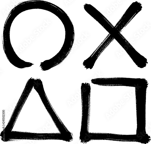 毛筆　〇×△□
