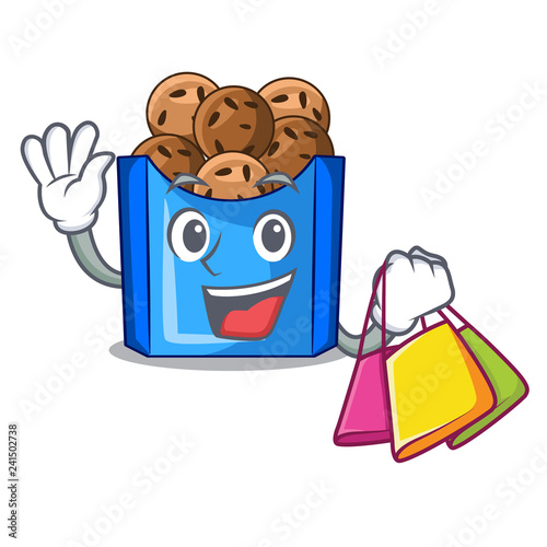 Shopping falafel in fried on teflon cartoon