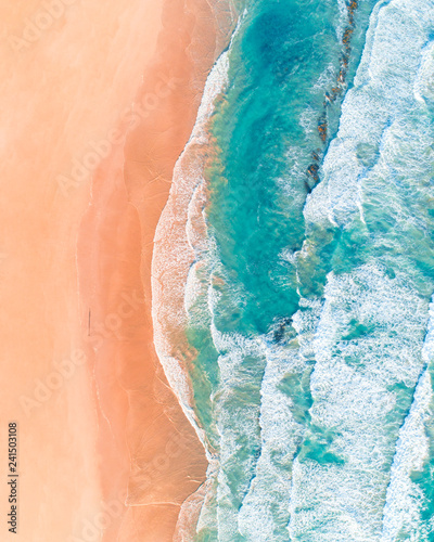 Obraz na płótnie Aerial View of Beautiful Australian Beach Along the Great Ocean Road, Victoria, in Summer w salonie
