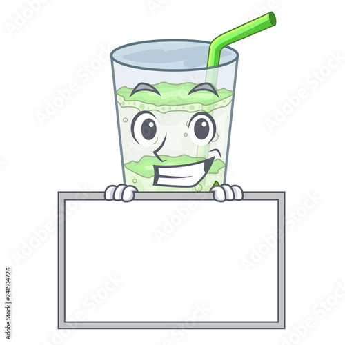 Grinning with board fresh lassi bhang in glas cartoon