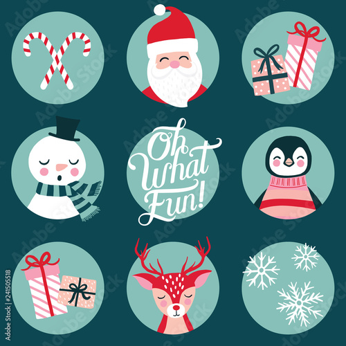 Winter Wonderland Christmas Elements Retro Layout