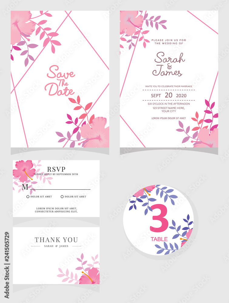 Fototapeta premium wedding invitation card template Vector illustration. 