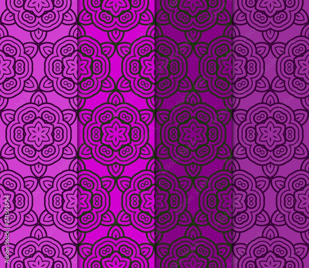 Set of Art Deco Pattern Of Geometric Elements. Seamless Pattern. Vector Illustration. Purple color Set of Art Deco Pattern Of Geometric Elements. Seamless Pattern. Vector Illustration. Purple color