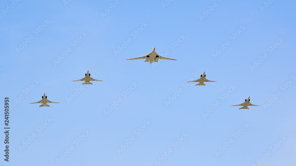 Supersonic strategic bomber-bomber Tu-160 and long-range supersonic bomber bomber with variable sweep wing Tu-22M3
