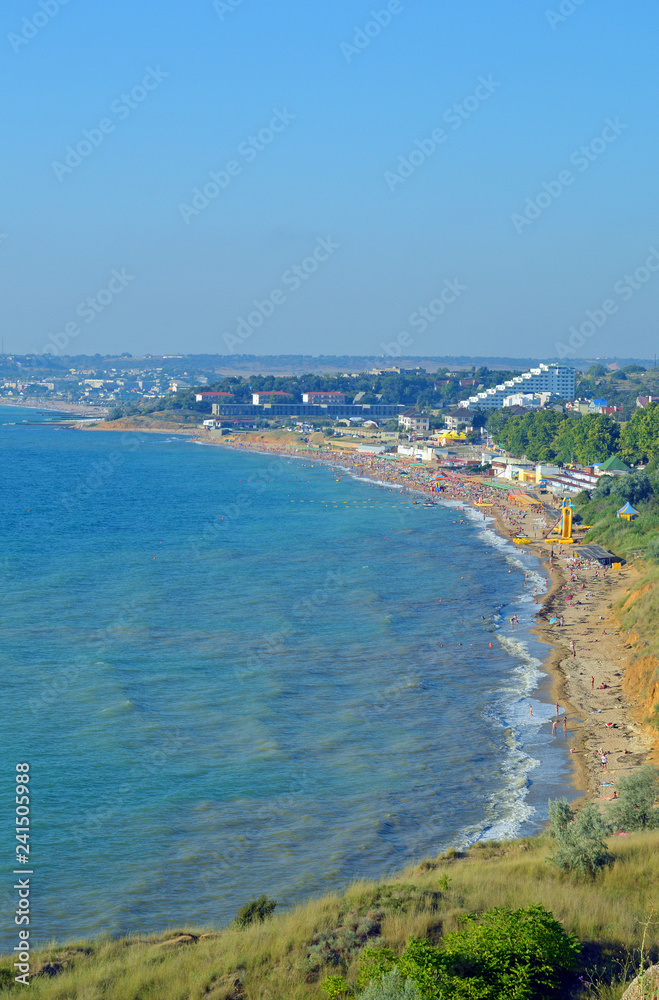 Beach in the village of Uchkuevka, Crimea
