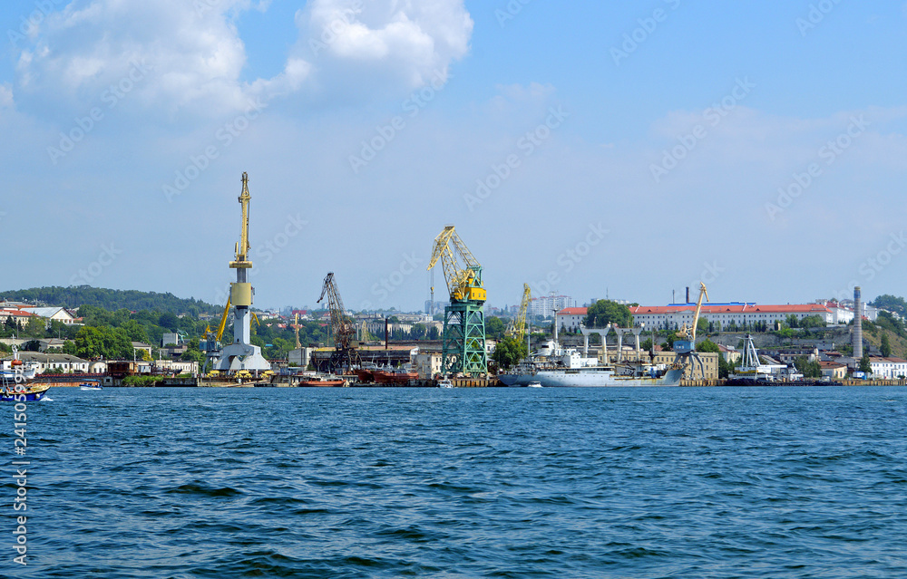 Wharfs of the Sevastopol Marine Plant, Crimea
