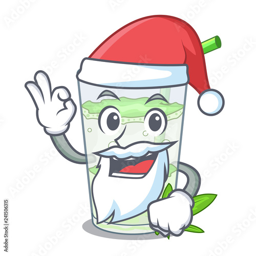 Santa juice lassi bhang isolated on mascot