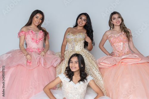 Four Hispanic Girls In Quin...