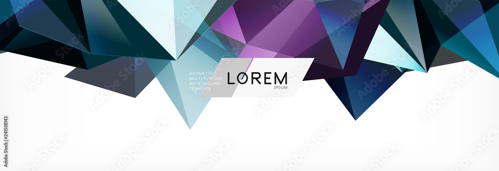 Triangle 3d polygonal art style. Future geometric design. Vector geometry futuristic illustration Triangle 3d polygonal art style. Future geometric design. Vector geometry futuristic illustration