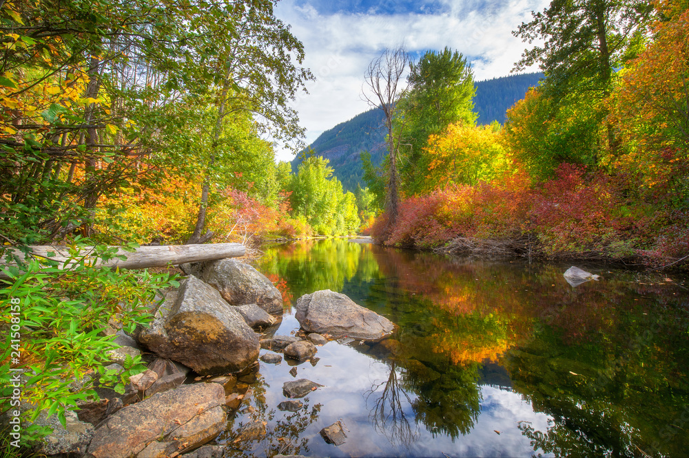The Fall Scene Around Leavenworth in Washington