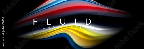 Abstract wave line water 3d background. Wave liquid shape. Splash ink paint mixing on black