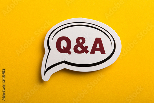 Question And Answer Speech Bubble Isolated On Yellow