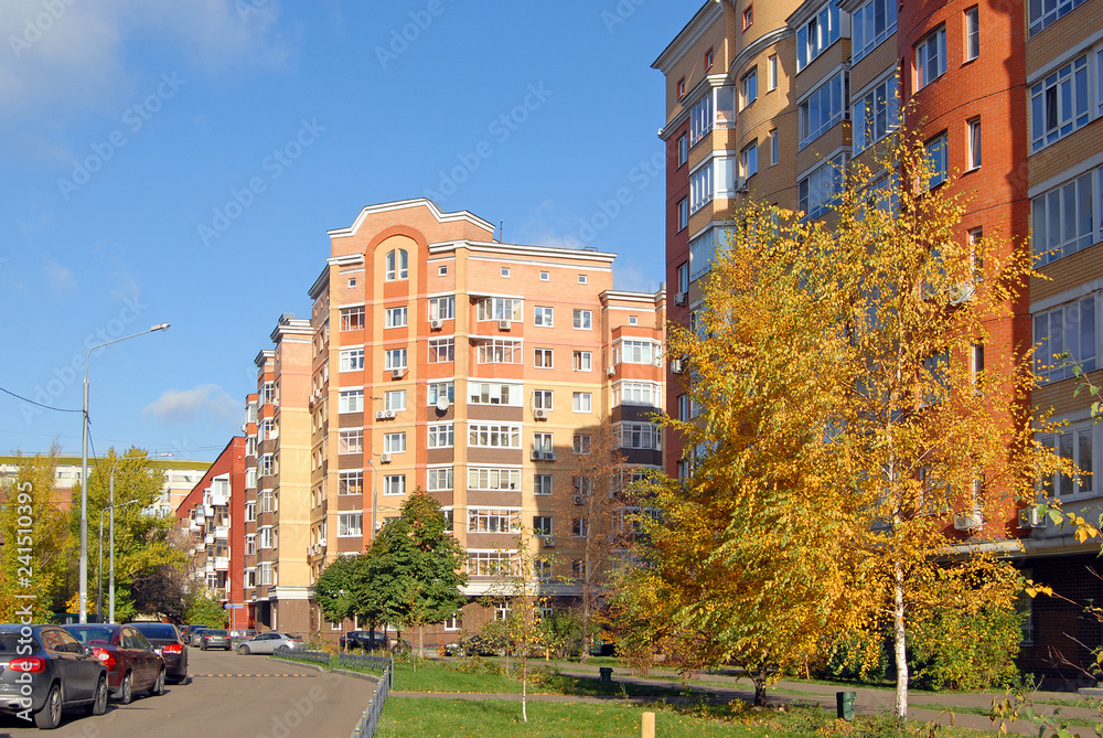 New buildings in Moscow at a autumn day
