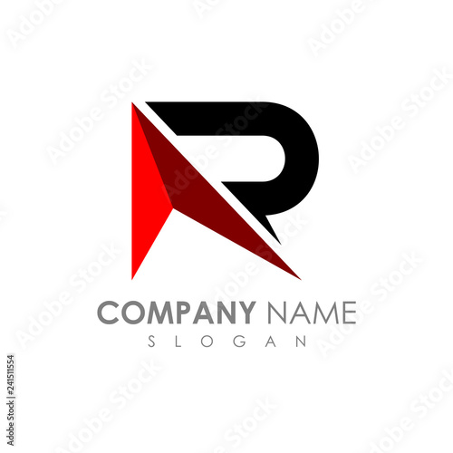 Free Download Letter R With Arrow Initial Logo Template - GFXLoad