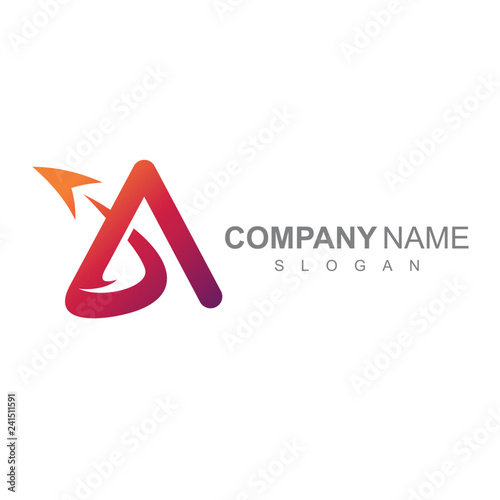 Arrow Letter A Business Logo Template