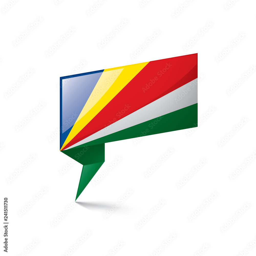 Seychelles flag, vector illustration on a white background Seychelles flag, vector illustration on a white background