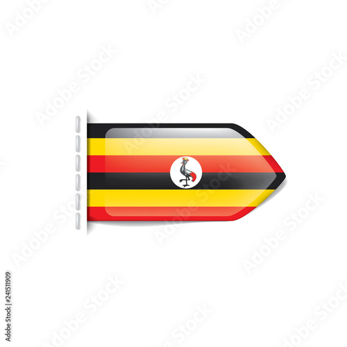 Uganda flag, vector illustration on a white background