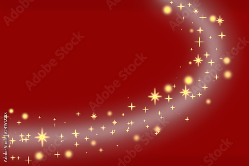 輝く流れ星(赤背景)	