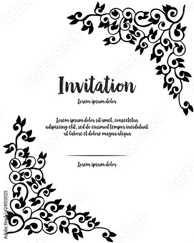 Flower design for invitation card hand draw vector art