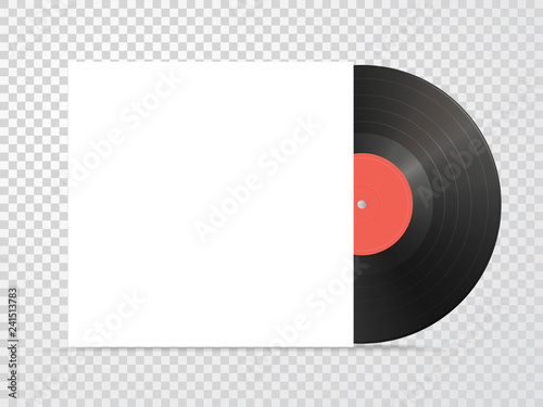 Classic design template with vinyl and Cover Mockup on checkered photo