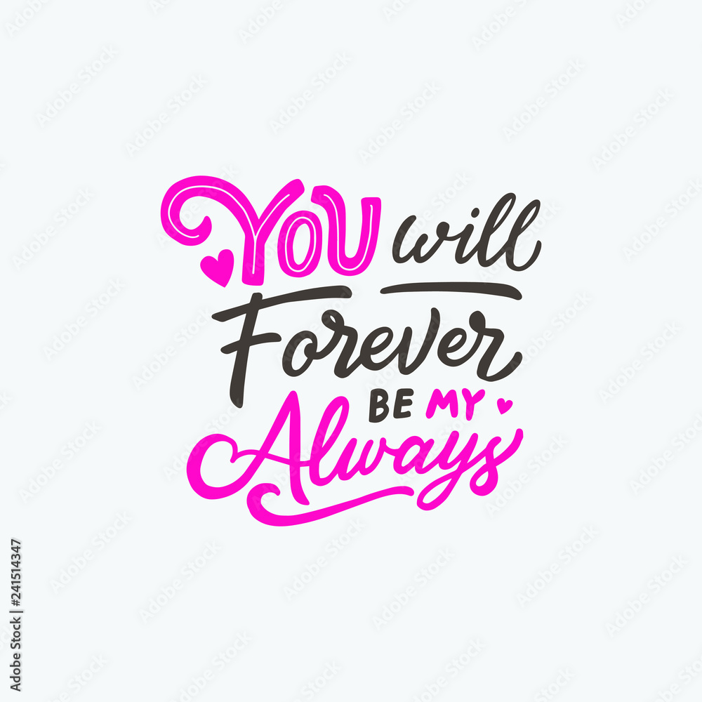 Lettering / typography design with Love Quotes 