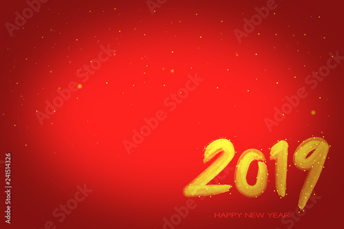Happy New Year background with golden christmas elements