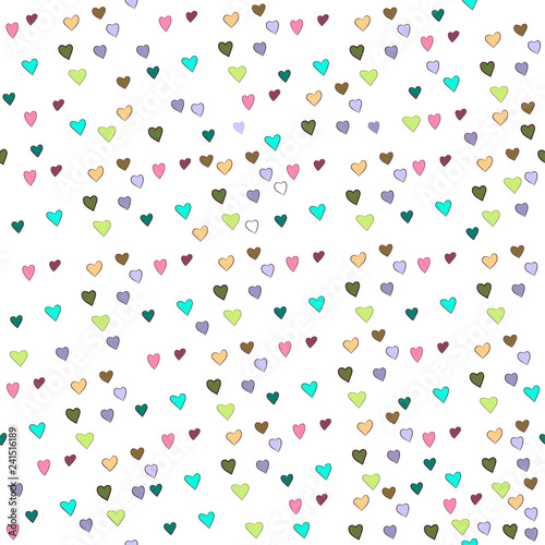 Seamless pattern for Valentine s day. Hearts on white isolated background. vector illustration