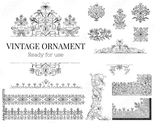 Vintage flourish ornament illustration