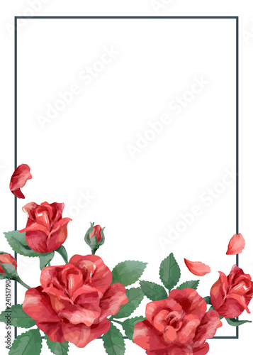 Invitation card with a red color scheme