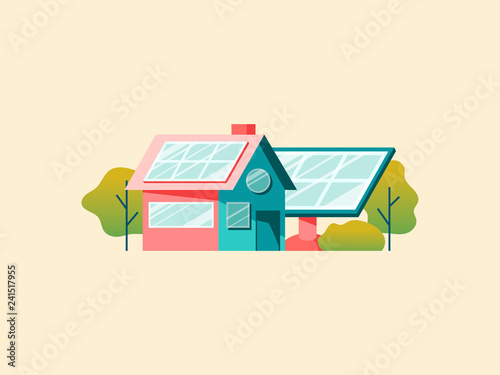 Energy saving concept with solar panels