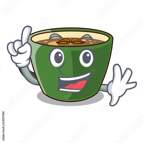 Finger indian masala tea isolated on mascot