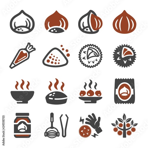 chestnut icon set,vector and illustration photo