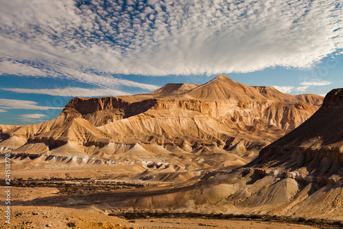 The famous Negev desert in Israel at sunset