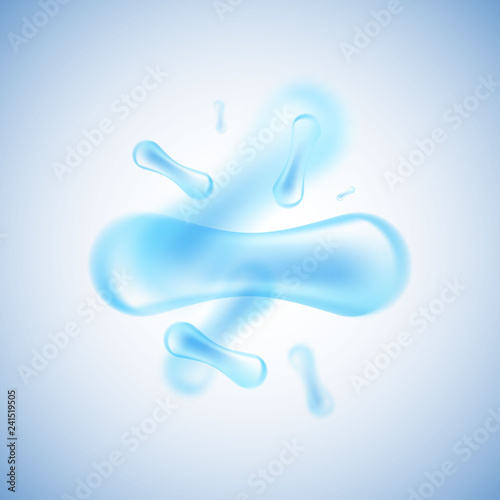 Probiotics Bacteria Vector illustration. Microscopic bacteria closeup.